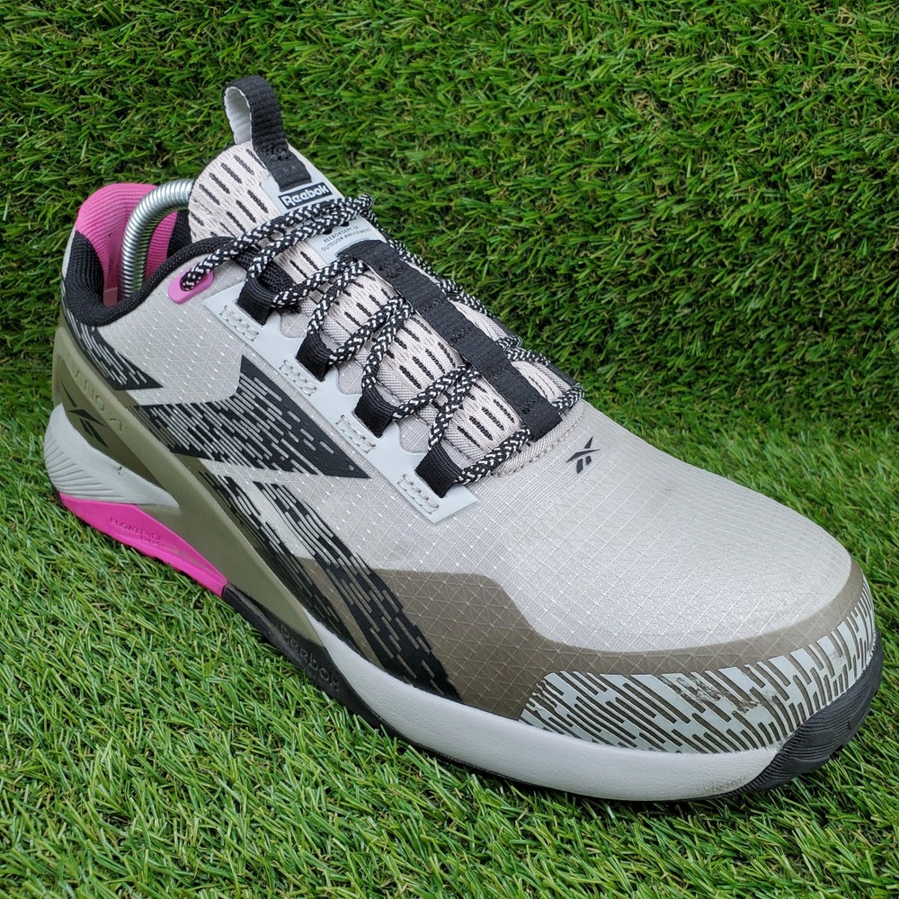 Reebok Nano X1 Adventure Work 10.5 WIDE Women's Composite Toe Silver Green Pink